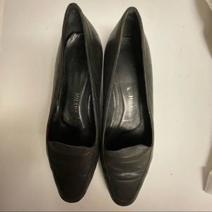 LAST CALL Prada Black Leather Flats/ ballet loafers
